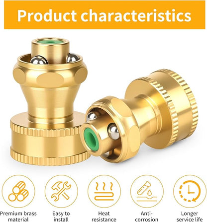 high pressure hose nozzle with connector - adjustable rotating brass spray nozzle for garden hose, terrace washing and vehicle cleaning(A set of nozzles)