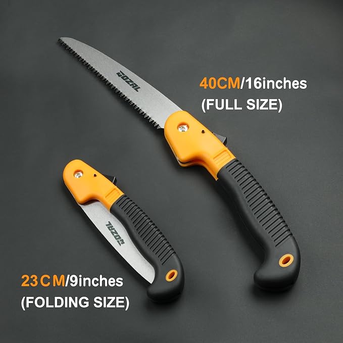 Folding Hand Saw for Tree Trimming, Gardening & Camping, Heavy Duty Pruning Saw for Branch Cutting, Outdoor Hiking Survival Tool, Compact and Lightweight Handsaw