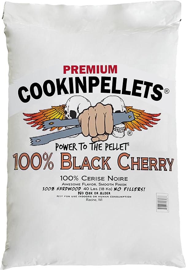 CookinPellets 40 Pound Premium All Natural Black Cherry Hardwood Grill Smoker Wood Cooking Pellets, for BBQ, Meat, and Veggies, Brown