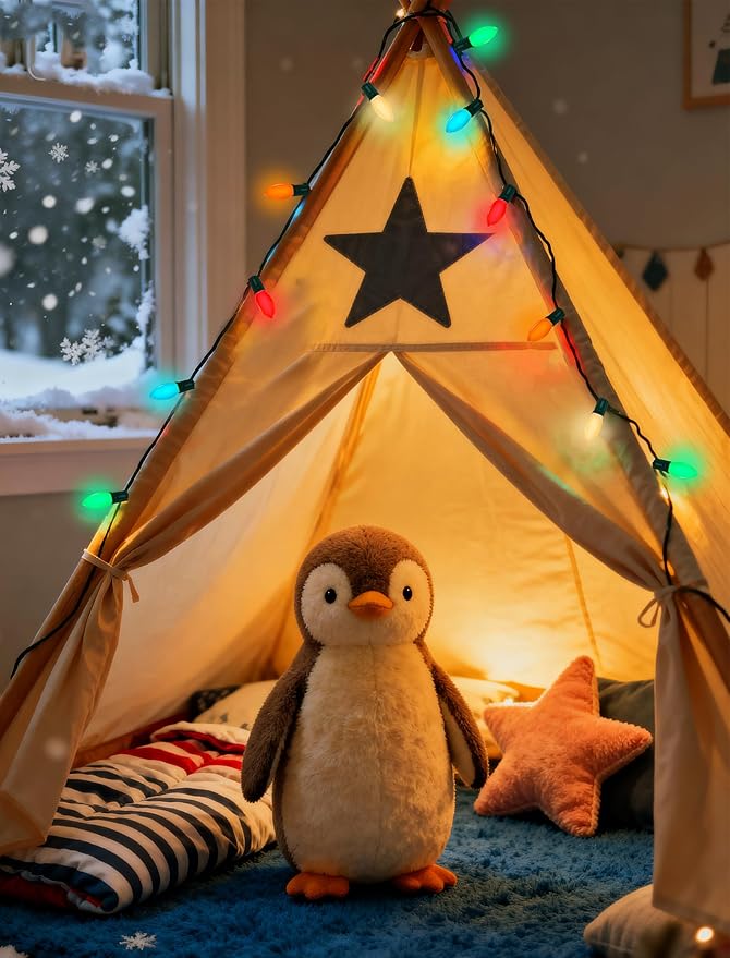 25Ft LED Christmas Outdoor String Lights, C9 String Lights with 27 0.6W Spray Painted Multicolor Bulbs, Vintage Christmas Lights for Holiday Party Backyard Wedding Garden Patio Porch Decor