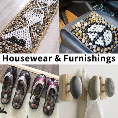 Pebbles Polished Gravel, Natural Polished Mixed Color Stones, Small Decorative River Rock Stones 5 Pounds (80-Oz)