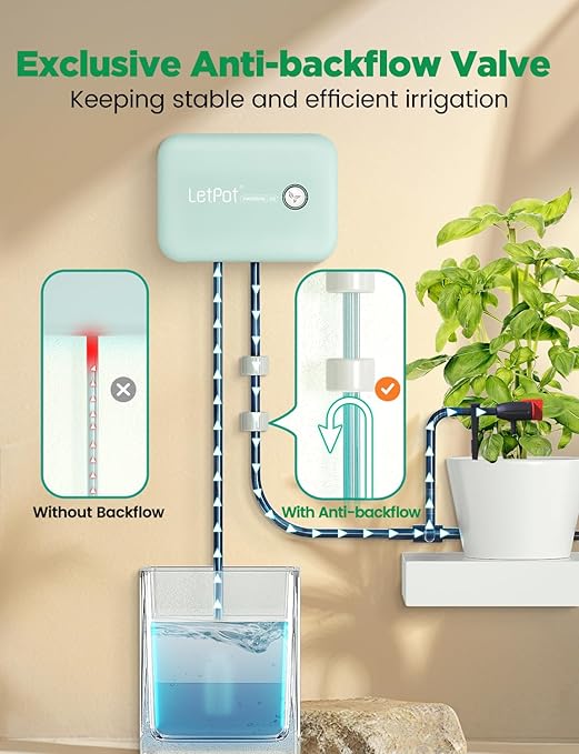 LetPot Automatic Watering System for Potted Plants, [Wi-Fi & App Control] Drip Irrigation Kit System, Smart Plant Watering Devices for Indoor Outdoor, Water Shortage Remind, IPX66, Green