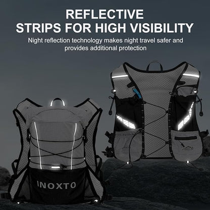 Running Hydration Vest Backpack, Lightweight Water Backpack with 1.6L Water Bladder Daypack for Women Men,Adjustable Running Vest Pack for Trail Running Hiking Cycling Race Marathon