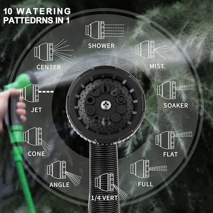 Garden Hose Nozzle Sprayer: 2 Pack 10 Watering Patterns Water Hose Spray Nozzles for Garden Hose Heavy Duty Hose Head Hose Attachment for Garden Hose YellowGreen