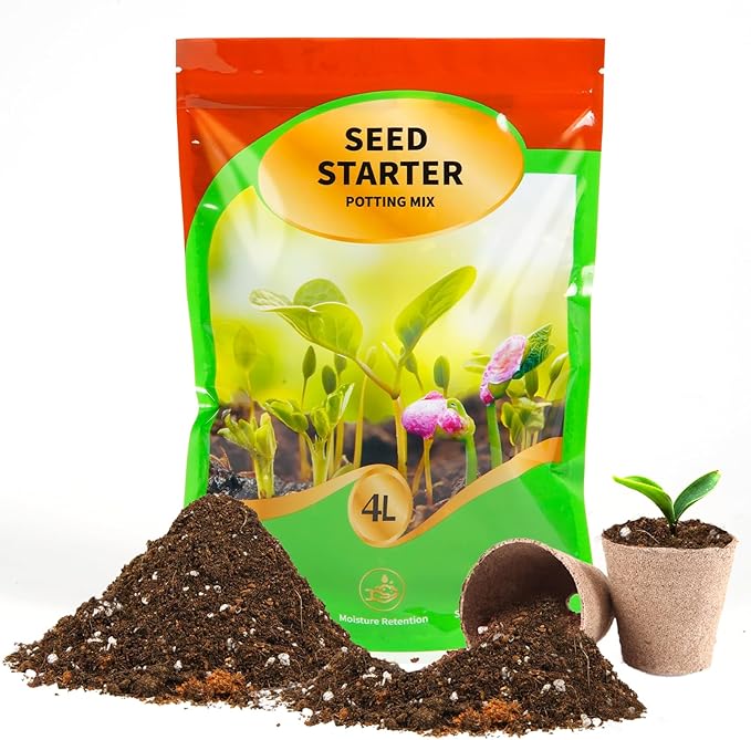 Seed Starting Soil Mix 4qt, Seed Starter Seedling Soil Ready to Use Suitable for Vegetable, Flower, Houseplant and Bonsai