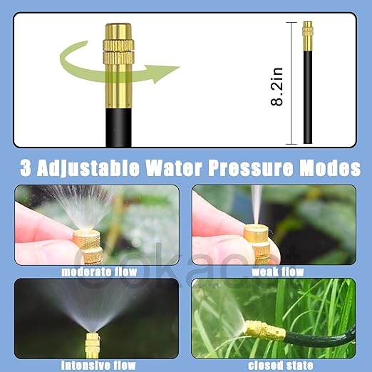 49.21Ft Drip Irrigation System, 360° Bendable Drip Irrigation Kit Automatic Irrigation System for Garden, Adjustable Garden Watering Misting System for Greenhouse, Yard, Lawn, Plant
