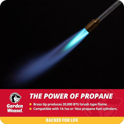 Garden Weasel WeedTorch | Weed Burner with Integrated Lighter | Propane Fire Starter, Torch for Weeds | 98007-A