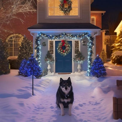 70 Count C6 Blue Christmas Lights - 35.5ft Outdoor, Waterproof, Green Wire, IP65, UL Listed