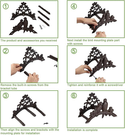 OwnMy Cast Iron Garden Hose Holder Heavy Duty Wall Mount Water Hose Reels Holder, Decorative Water Hose Hanger Garden Hose Storage Organizer Rack for Outdoor Lawn Yard, 10"L x 4.7"W x 6.5"H