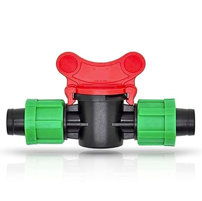 (10-Pack) Drip Irrigation Tubing 1/2" Universal Shut Off Valve - Perma Connector Barbed Locking Fitting - Fits All Brands 16-17mm Drip Tape AG Tubing (10, Shut Off Valve)