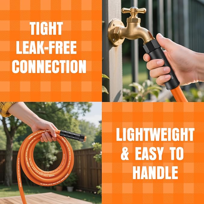 Garden Hose 100 ft x 5/8", NON-EXPANDING Flexible Water Hose, Kink Resistant Lightweight Hybrid Hose, Leakproof Yard Hose with Male to Female Fittings