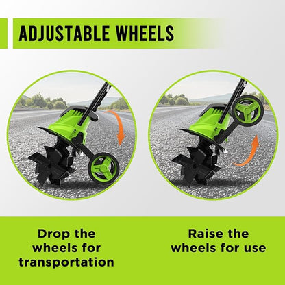 STEELITE 14-Inch Corded Electric Tiller, 10 Amp Powerful Garden Cultivator for Soil Preparation and Landscaping – Lightweight, Durable, and Easy to Use