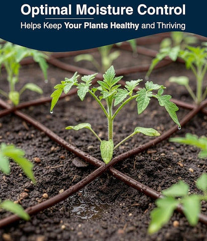 DBR Tech® 1/4 Drip Irrigation Tubing, 200 Feet, Flexible PVC Plastic Drip Irrigation Hose for Gardening, Misting, Hydroponics and DIY Landscape Garden Projects, Blank Distribution (200ft, Brown)