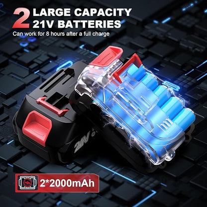 Cordless Electric Pruning Shears, 1.6" Cutting Diameter Power Pruner, Brushless Branch Cutter with LCD Display, Dual 2.0Ah 21V Battery Powered Trimming Scissors for Gardening Tree Pruning