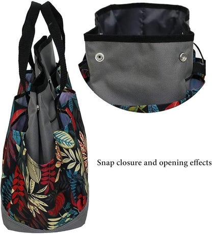 Garden Tool Bag Maple Leaf Gardening Bag with 8 Pockets Canvas Garden Tote Bag Women Men Garden Plant Tool Storage Bag (Tools NOT Included)