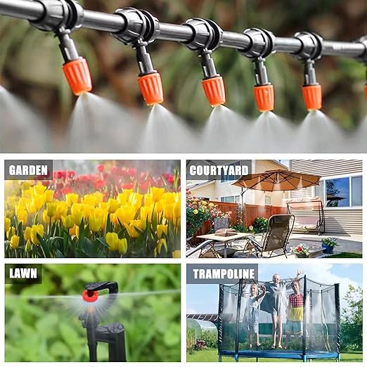 302PCS Drip Irrigation System for Garden: Automatic Drip Irrigation Kit Plant Watering System with 5 Kinds of Sprayers for Greenhouse Yard