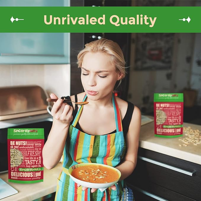 Sincerely Nuts - Raw Unsalted Shelled Pepitas Pumpkin Seeds | Healthy Antioxidant All Natural Snack Food or Toppings | Vegan, Kosher, Gluten Free Food | High in Protein 1(LB) Bag