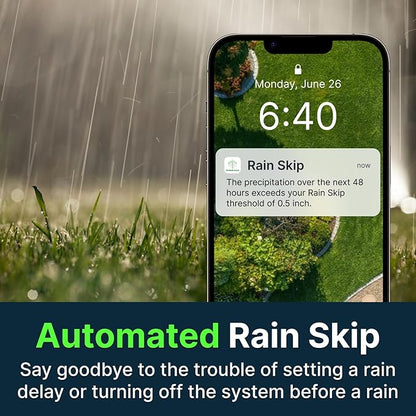 ImoLaza Smart Sprinkler Controller Evapotranspiration Master: 8 Zones WiFi Irrigation Controller with Automated Watering and App Control, Save Water Through Rain, Freeze, Wind and Saturation Skip
