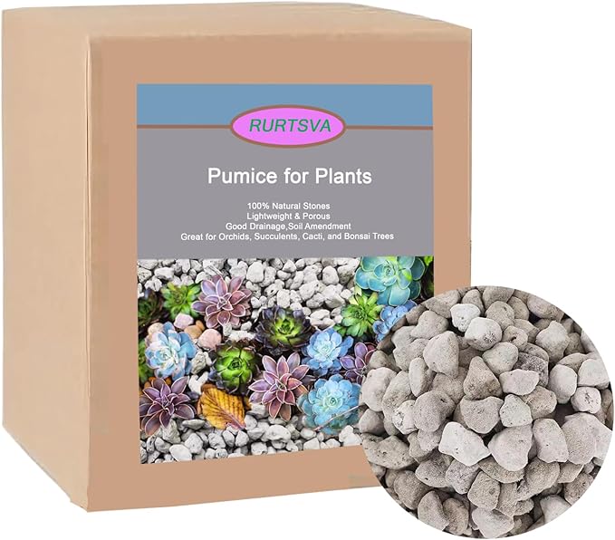 Horticultural Pumice for Plants, Natural Organic Pumice Stones for Succulent Cactus Bonsai Tree Orchid Potting Mixed, Improves Soil Aeration and Drainage, Promotes Root (20 QT)