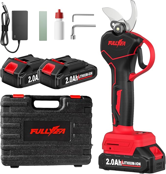 Electric Pruning Shears, Upgraded 1.4" Cutting Diameter Brushless Electric Pruner with 2Pcs 2.0Ah Rechargeable Battery, Power Cordless Pruning Shears for Tree Trimming Branch Cutter