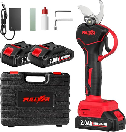 Electric Pruning Shears, Upgraded 1.4" Cutting Diameter Brushless Electric Pruner with 2Pcs 2.0Ah Rechargeable Battery, Power Cordless Pruning Shears for Tree Trimming Branch Cutter