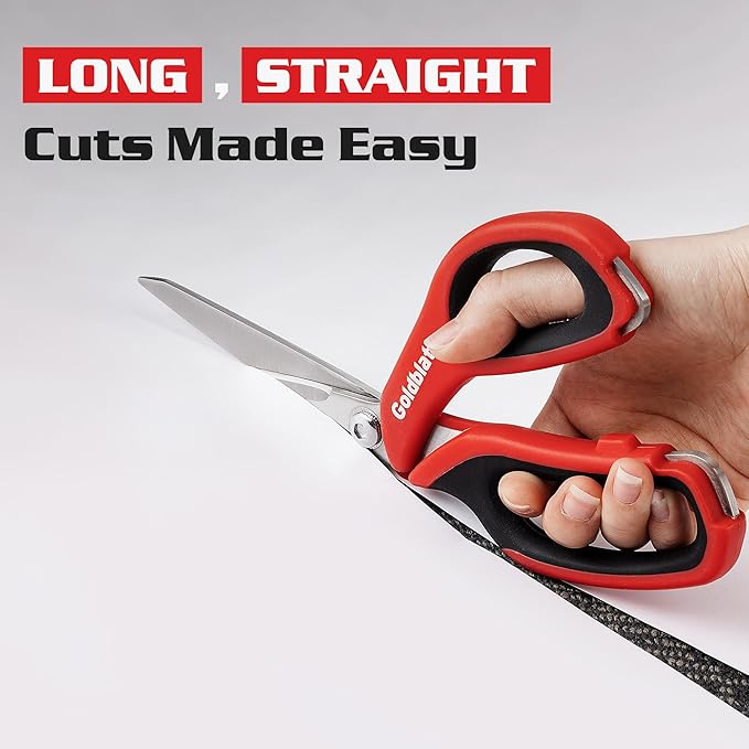 Goldblatt 2PCS Heavy Duty Scissors, Multipurpose Shop Scissors with Stainless Steel Blade and Comfortable Handle, Easy Cutting Cardboard, Wires, Leather, Fabric