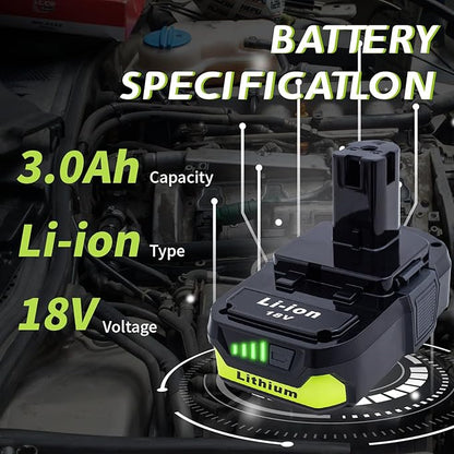 1 Pack 3.0 18V Battery Replacement for Ryobi 18V Battery Compatible with Ryobi 18V Tools – Extended Power and Reliability