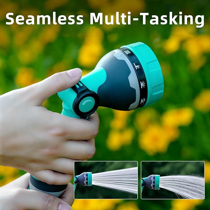 Garden Hose Nozzle, Hose Sprayer Nozzle with 10 Patterns High Pressure Water Hose Nozzle with Thumb Control, ABS Hand Spray Comfortable Grip for Outdoor Watering Plants & Lawns, Washing Cars & Pets