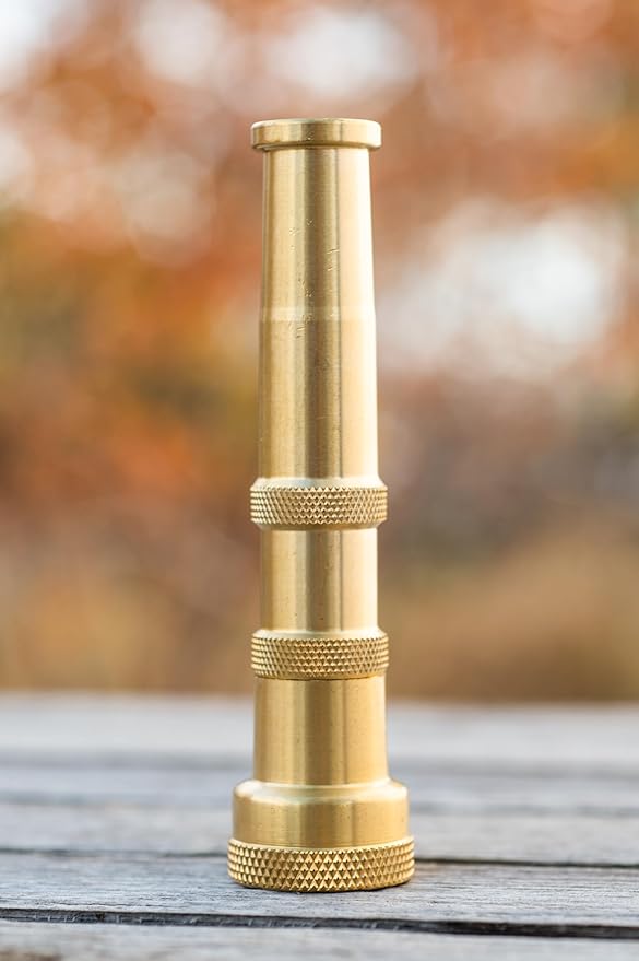 3-Pack 3-in-1 Multi-Purpose 5-inch Brass Twist Garden Hose Nozzle with Adjustable Spray Patterns and Shut-Off Valve