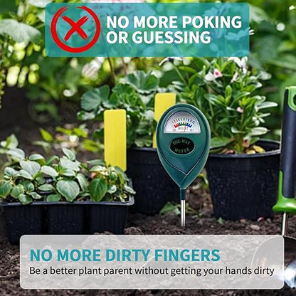 2 Pcs Green Soil Moisture Meter, Plant Water Meter, Moisture Meter for Plants, Soil MoistureTester, Soil Water Gauge for Plants, Plant Moisture Monitor No Battery Needed (Green+Green)