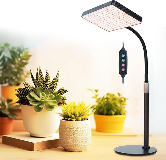 FECiDA Grow Lights for Indoor Plants Full Spectrum, Desk Grow Light, 4/8/12 Hr Timer Table Top Houseplants Grow Lamp, 208PCS LEDs, 2000 Lumen, Bright Enough, 16"-24" Height Adjustable