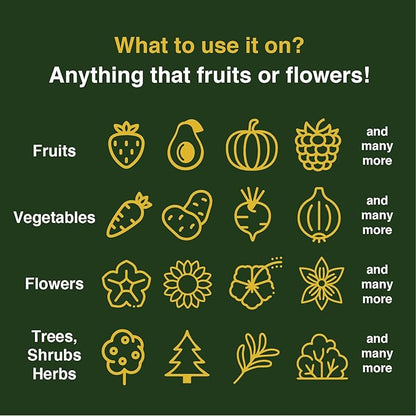 Farmer’s Secret Fruit & Bloom Booster Fertilizer (16oz) - Super Concentrated - Boosts Flowering and Yield on All Varieties of Fruits, Vegetables and Flowers