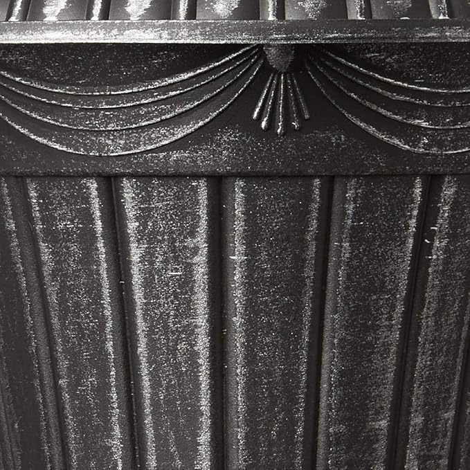 Arcadia Garden Products PL20SL Classic Traditional Plastic Urn Planter Indoor/Outdoor, 10" x 12", Brushed Silver