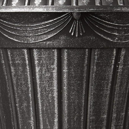 Arcadia Garden Products PL20SL Classic Traditional Plastic Urn Planter Indoor/Outdoor, 10" x 12", Brushed Silver