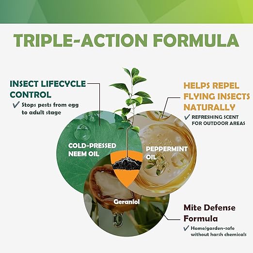 Neem Oil Spray for Plants with Peppermint – Gentle Leaf Maintenance for Indoor and Outdoor Greenery, 16oz