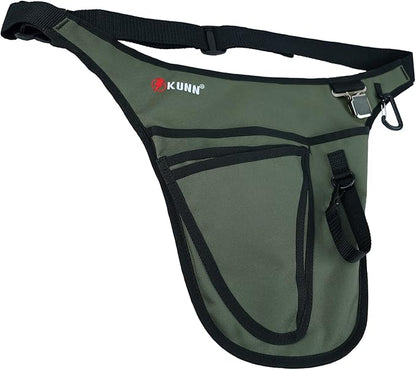 KUNN Garden Tool Belt,Durable Adjustable Tool Belt Waist Pouch with 4 Pocket for Women Men Gardeners Florist Army Green