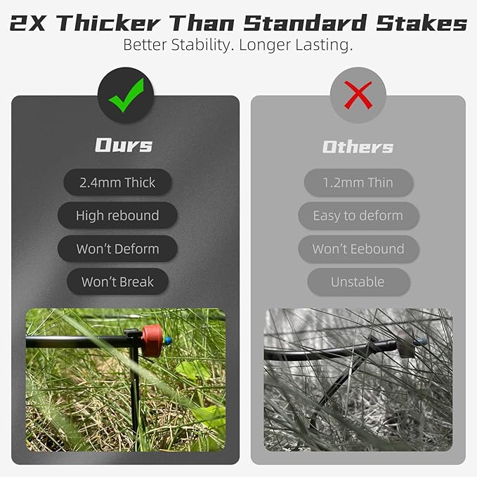 100 Pack Drip Irrigation Stakes for 1/8" to 1/4" Inch Drip Irrigation Tubing Hose Irrigation Support Stakes 5.79" H Suitable for Raising the Height of Drip Emitters/Heads or Drip Irrigation Parts