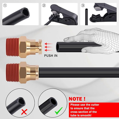 CheeMuii 200 FT 3/8 Pneumatic Tubing 3/8" DOT Air Line SAE J844 PA12 Nylon DOT Air Hose 61 Meter 3/8 Inch OD Pneumatic Air Tubing Pipe Hose Line