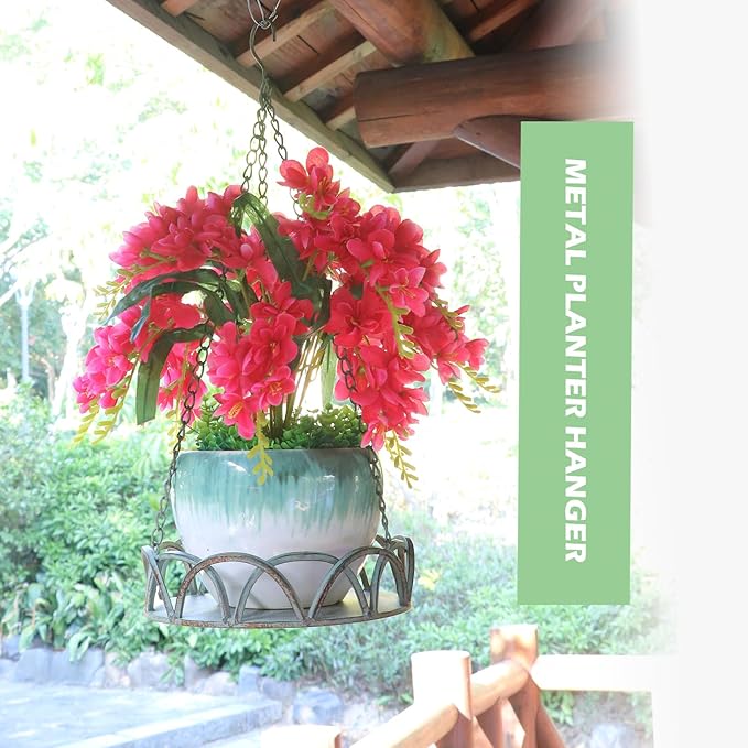 Hanging Planters for Outdoors,Metal Hanging Baskets for Outdoor,Garden, Patio, Deck, Porch Decor