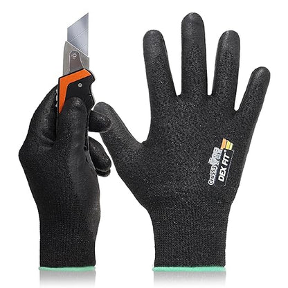 DEX FIT Level 5 Cut Resistant Gloves Cru553 Prime - 3D-Comfort Fit, Firm Grip, Thin & Lightweight, Touchscreen Compatible, Durable, Breathable, Machine Washable; Black XXL (11) 1 Pair