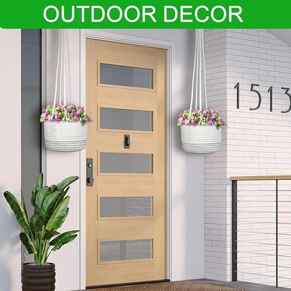 Hanging Planter Basket 2 Pack Jute Hanging Plant Holder Handmade Boho Plant Hangers Rope Woven Hanging Plant Holder Modern Storage Organizer Plant Hangers for Indoor Home Decor