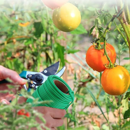 130 Feet Soft Plant Tie Green Twist Garden Ties for Plants Gardening Home Office Organization TPR Garden Ties Supplies with 2.5mm Diameter