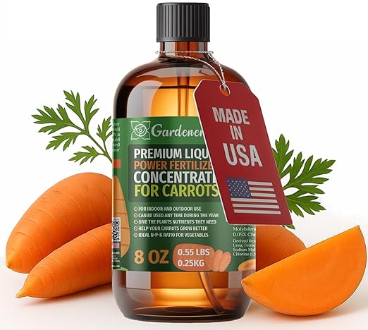 Liquid Power Carrots Fertilizer - Professional Liquid Plant Food for Carrots - Fast-Acting Concentrate for Growth, Strong Roots & High-Yield Harvest - 8 oz - Indoor & Outdoor Use