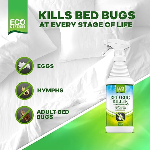 Eco Defense Bed Bug Killer - Bed Bug Spray & Dust Mite Spray - Natural Treatment - 16 Oz