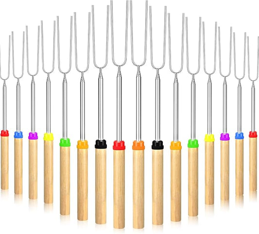 32 Inch Marshmallow Roasting Sticks Bulk, Smores Skewers for Fire Pit Kit, Hot Dog Camping Skewers Accessories Campfire Marshmellow Extendable Forks Bbq Tools Smores Sticks(20 Pack)