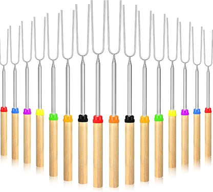 150 Pack 32 Inch Marshmallow Roasting Sticks Bulk, Smores Skewers for Fire Pit Kit, Hot Dog Camping Skewers Accessories Campfire Marshmellow Extendable Forks Bbq Tools Smores Sticks