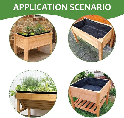 Longzhuo 63" X 114" Raised Garden Bed Liner - Non Woven Fabric for Winter Greenhouse Vegetable Gardening, Cuttable Plant Liner with Soil Containment & Water Drainage for Flower Pots