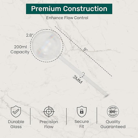 LGL Plant Watering Globes - Automatic Self Watering Globes. Decorative Self Watering Planter Inserts. Self Watering Spikes to Support Plant Health. 6 Pack x 200ml