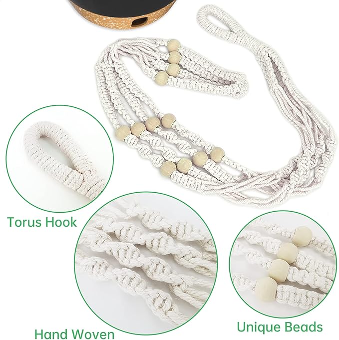 ZMTECH 2 Pack 10 Inch Hanging Planters with Macrame Plant Hanger for Indoor and Outdoor Plants, Self Watering, Drainage Hole, Visible Level Tray, Gray