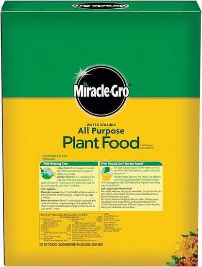 Miracle-Gro Water Soluble All Purpose Plant Food, Plant Fertilizer for Indoor or Outdoor Plants, Roses, Flowers, Houseplants, Vegetables and Trees, 10 lb.